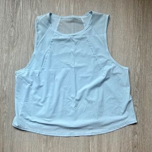 NWOT Lululemon Sculpt Cropped Tank Top - Light Blue - Size 8